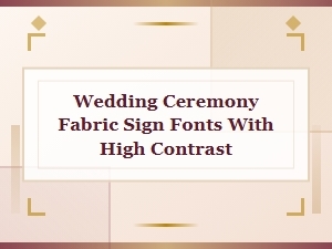 Bold Scripts and Crisp Contours on Fabric Signs